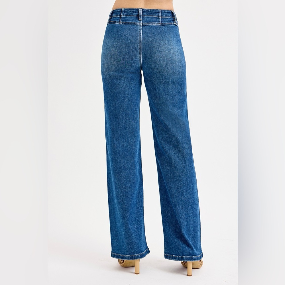 RISEN Seam Detail Wide Leg Jeans - Picture 4 of 5